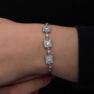 925 Ayar Gümüş Baget Taşlı Kadın Bileklik T8563 (538538) - Görsel 3