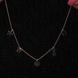 925 Ayar Gümüş Rose Şans Kadın Kolye T8664 (538538) - Görsel 3