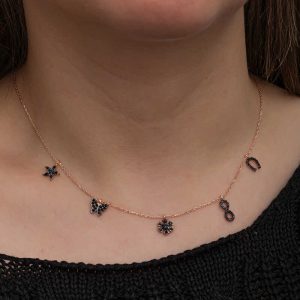 925 Ayar Gümüş Rose Şans Kadın Kolye T8664 (538538) - Görsel 4