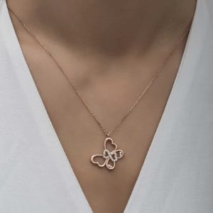 925 Ayar Gümüş Sonsuzluk Kelebek Kadın Gümüş Kolye T6594 (538538) - Görsel 3