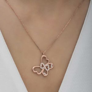925 Ayar Gümüş Sonsuzluk Kelebek Kadın Gümüş Kolye T6594 (538538) - Görsel 5