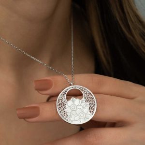 925 Ayar Gümüş Yaşam Çiçeği Kadın Gümüş Kolye T4599 (538538) - Görsel 3