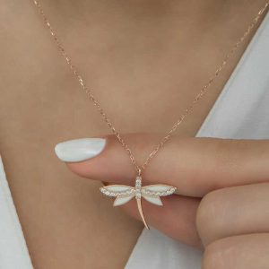 925 Ayar Gümüş Yusufçuk Kadın Gümüş Kolye T6525 (538538) - Görsel 5