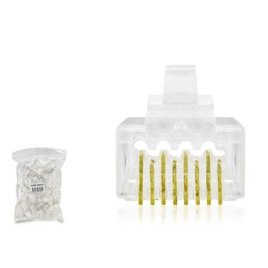 Cat6 Konnektör Ez Rj45 Delikli 100Lü Paket Şeffaf HDX5063 (538538)