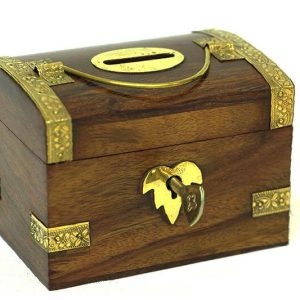 Kumbara Kilitli Ahşap Kutu Kumbara Hediyelik (Knm-H0071) (538538) - Görsel 4